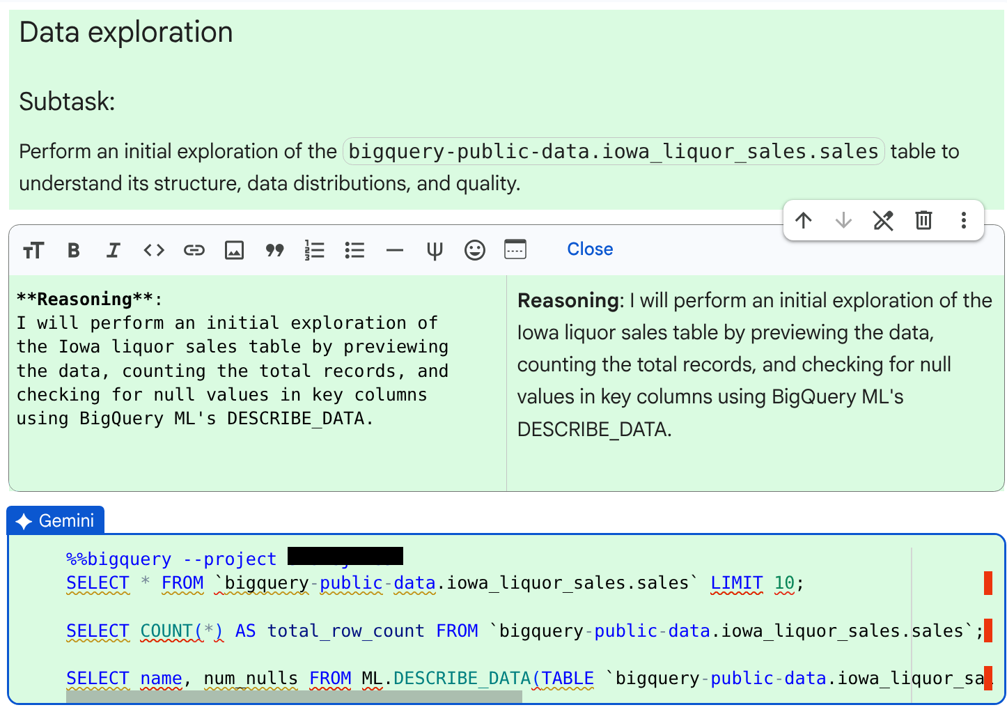The code and reasoning provided by DSA after it examined the public dataset.