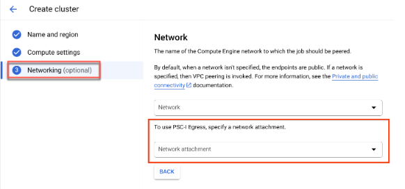 Console specify network