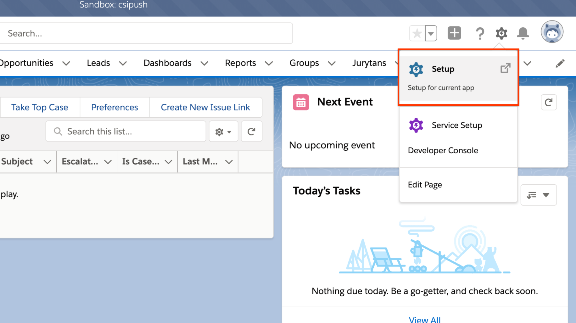 image_tooltip image showing Setup page