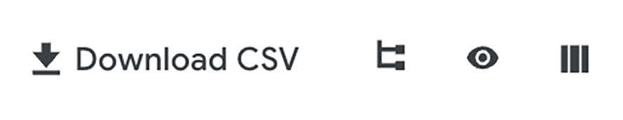 Table settings and report tools on the Cost table report.