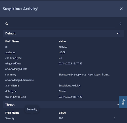 基于警报数据的 Google SecOps 事件