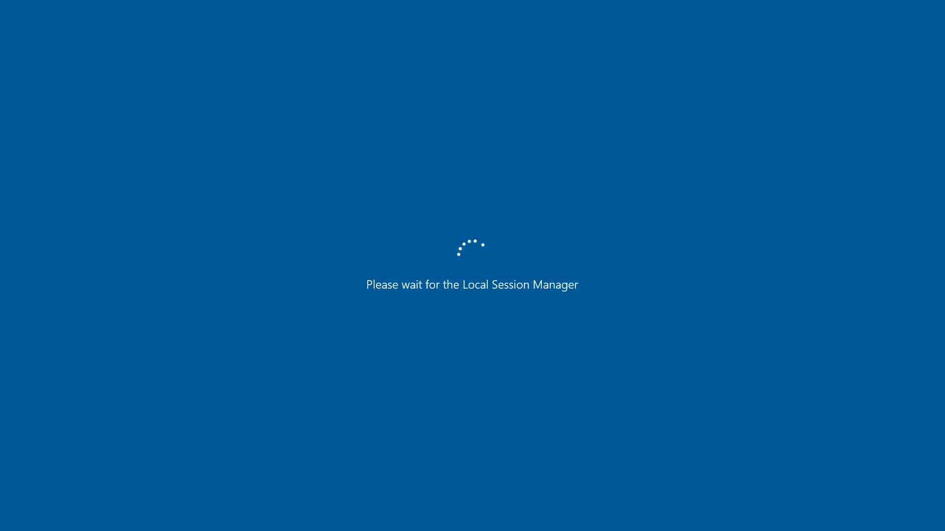 Windows Server 2016 loading system services.
