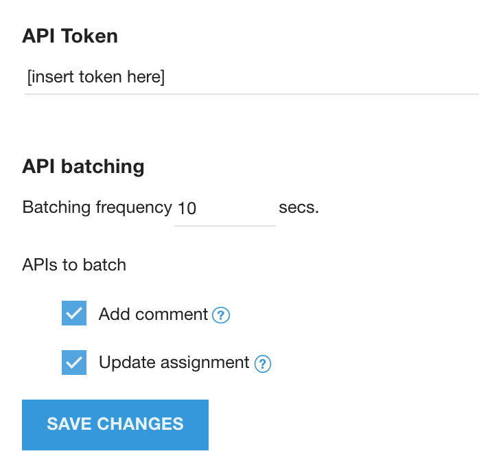 开发者设置中的 API 令牌