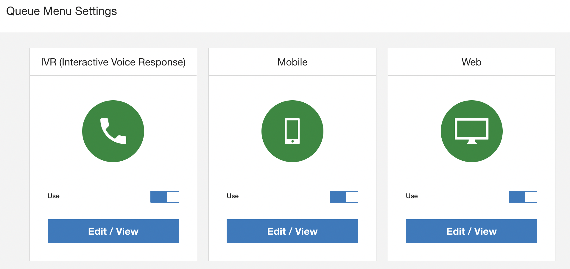 Channels page
