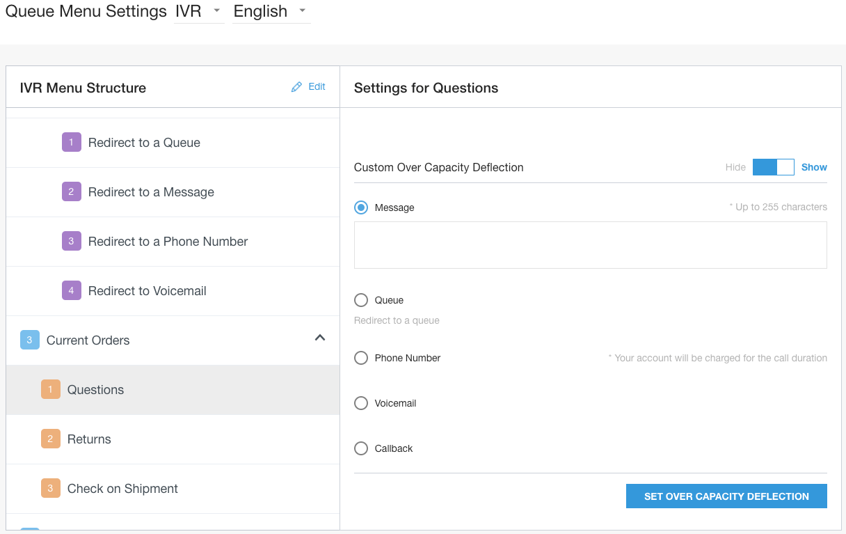 Queue settings
