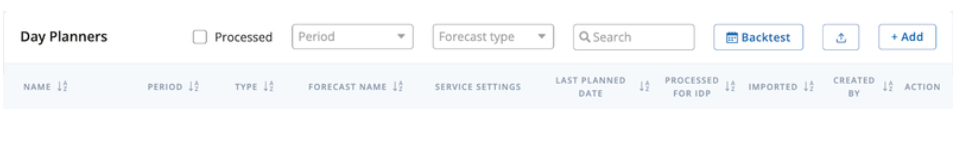 An example of the filters for planner imports is shown.