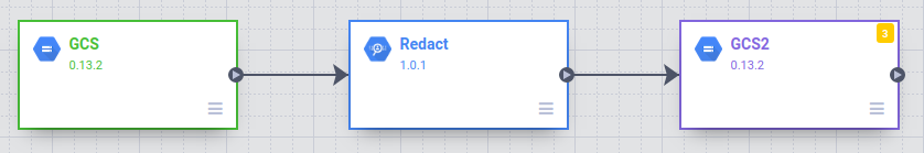 將 Redact 節點連線至第二個 Cloud Storage 節點。