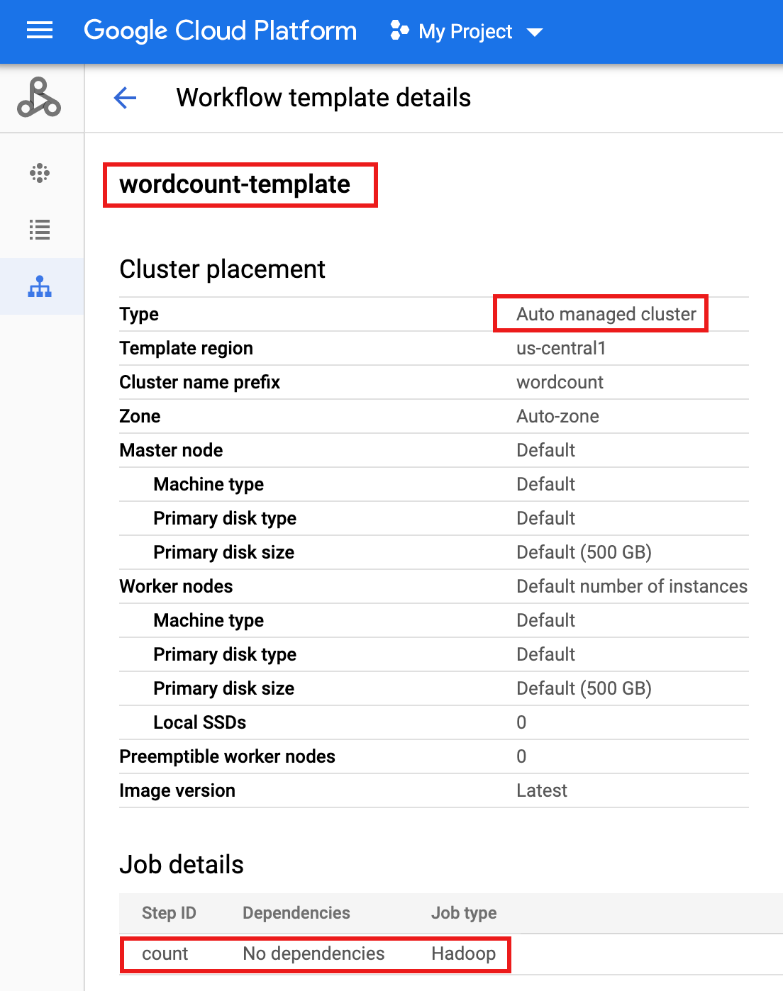 workflow template details page