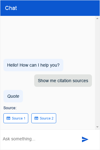 Dialogflow CX Messenger 引用類型螢幕截圖