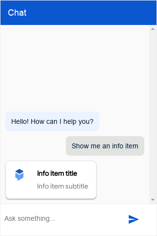 Dialogflow CX Messenger info type screenshot