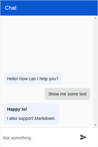 Dialogflow CX Messenger text screenshot