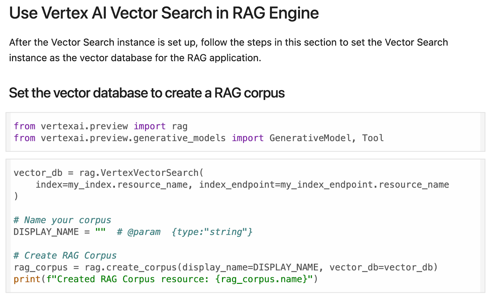 搭配使用 Gemini RAG Engine 和 Vector Search