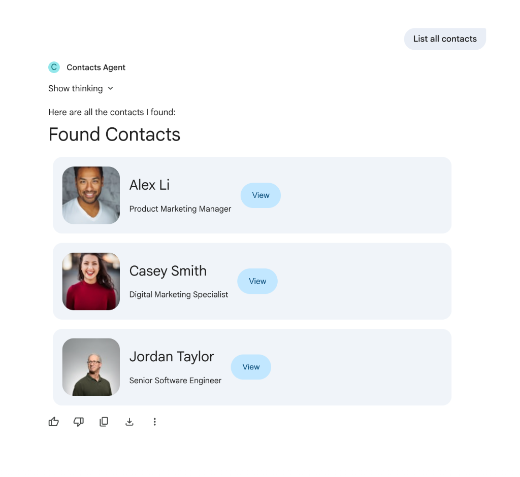 Contacts Agent Example