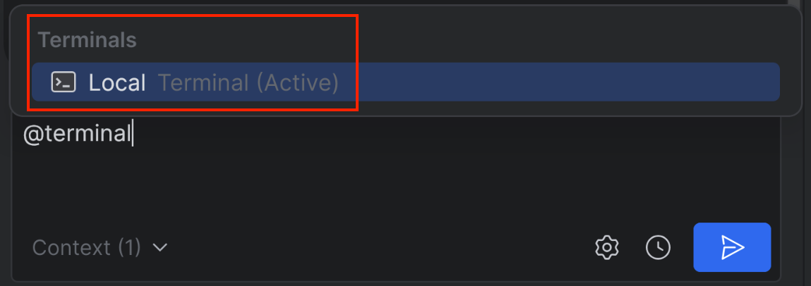 在 IntelliJ 中選取終端機。