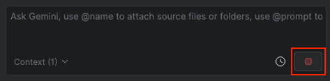 停止 IntelliJ Gemini Code Assist 對話回覆的按鈕