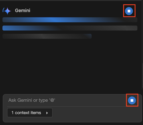 按鈕：停止 VS Code Gemini Code Assist 對話回覆