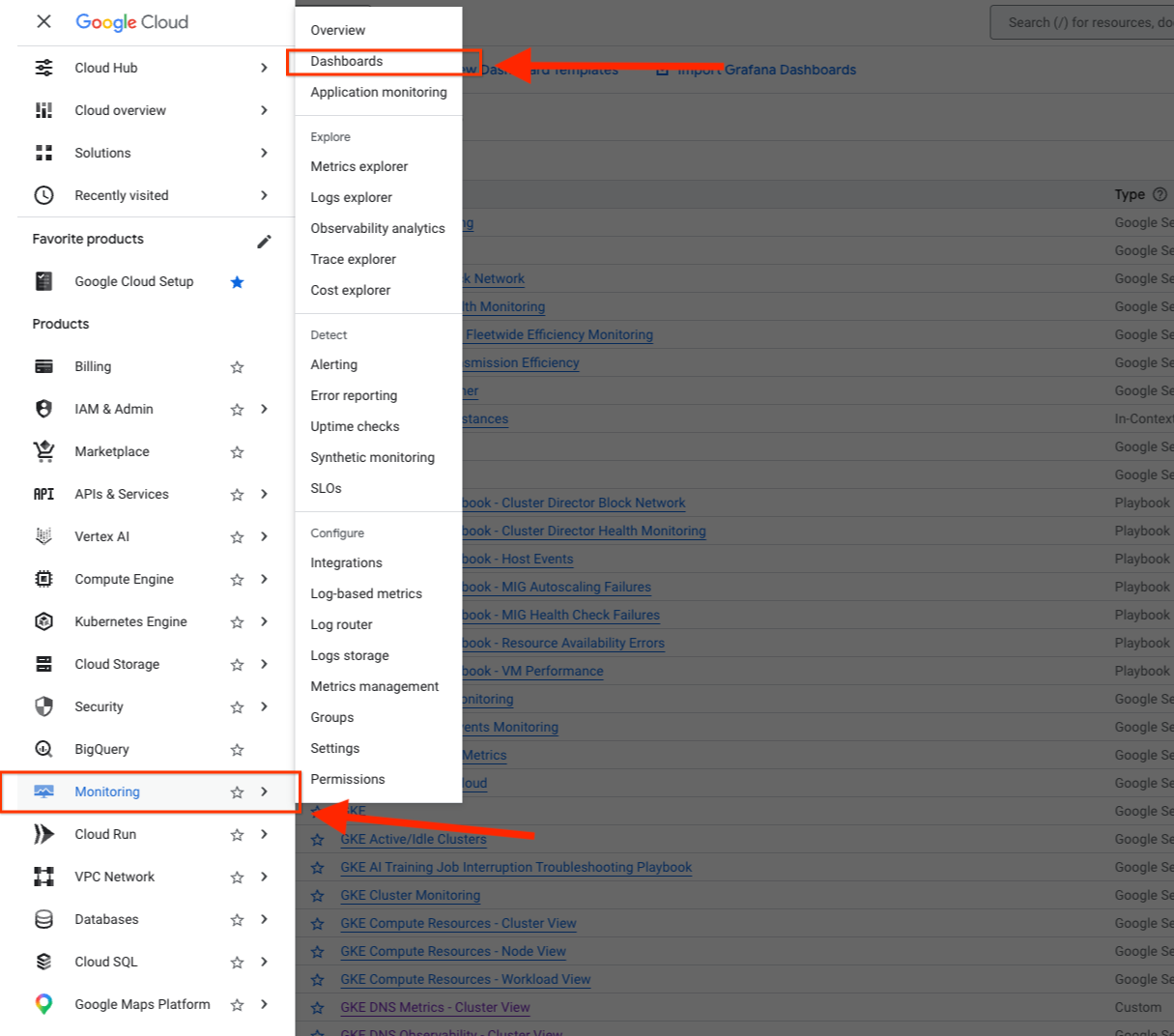 First screenshot showing DNS dashboard in the Google Cloud console