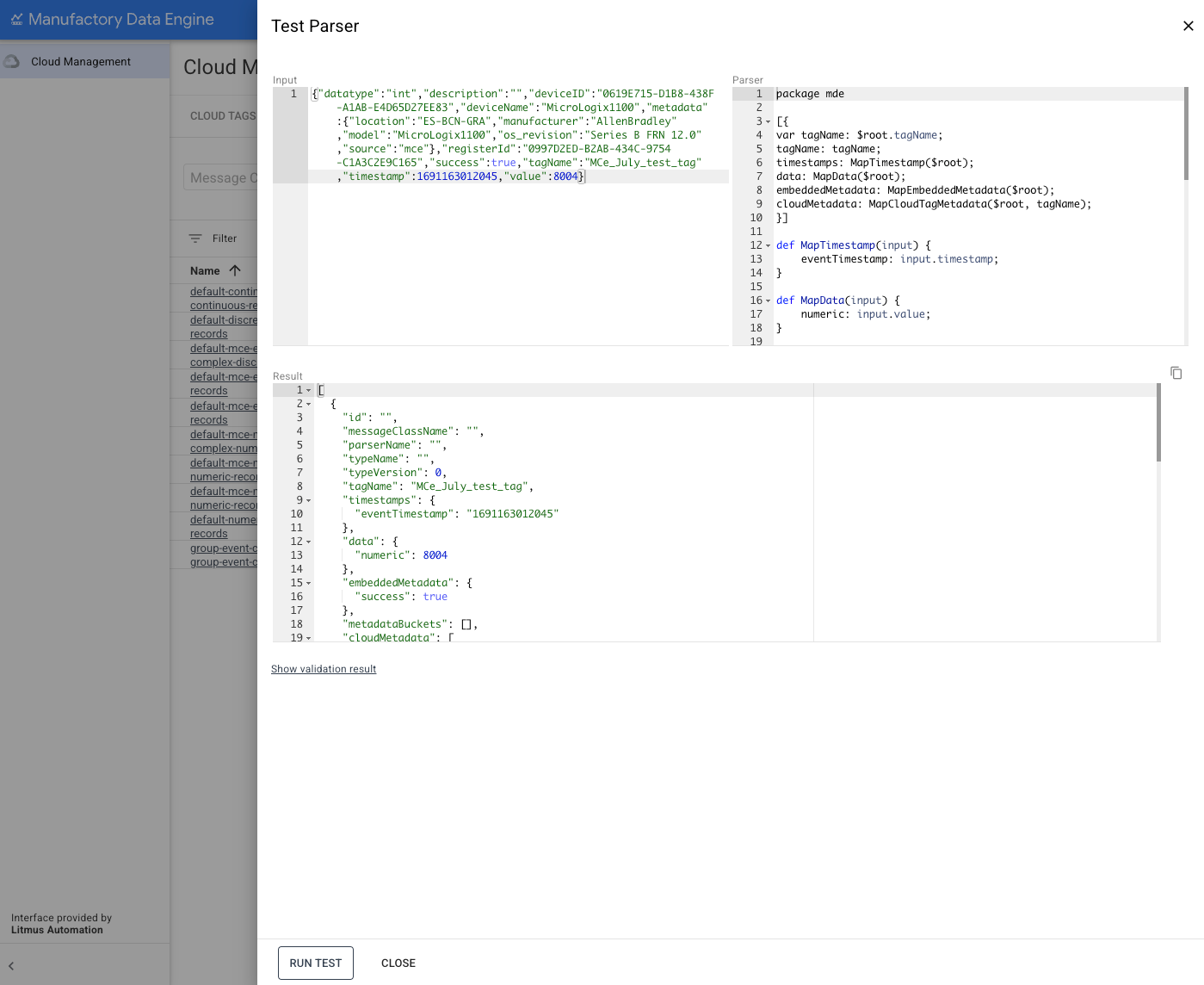 Parsers - List of available parsers