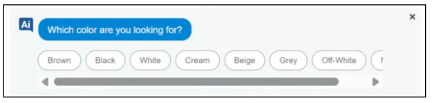 Example of horizontal element display