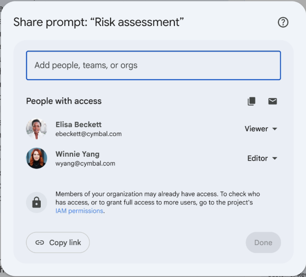 Prompt sharing window