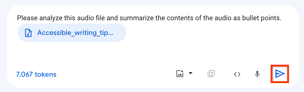 The Submit button in the Prompt box