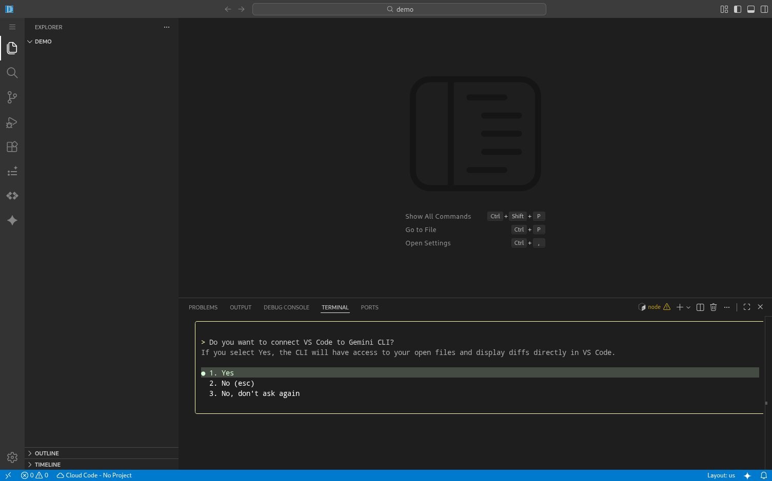 Connect Gemini CLI Companion to Code OSS for Cloud Workstations.